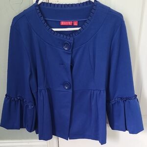 Elle Royal Blue Buttoned Jacket